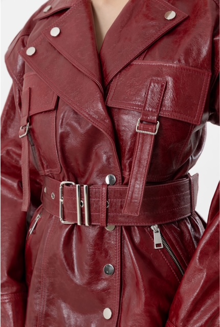Mona Red Leather Jacket